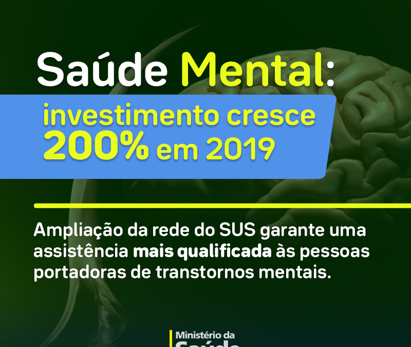 Saúde Mental: investimento cresce 200% em 2019